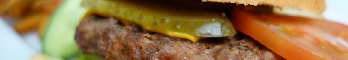 Eating American (Traditional) Burger at Pijiu Belly restaurant in Atlanta, GA.
